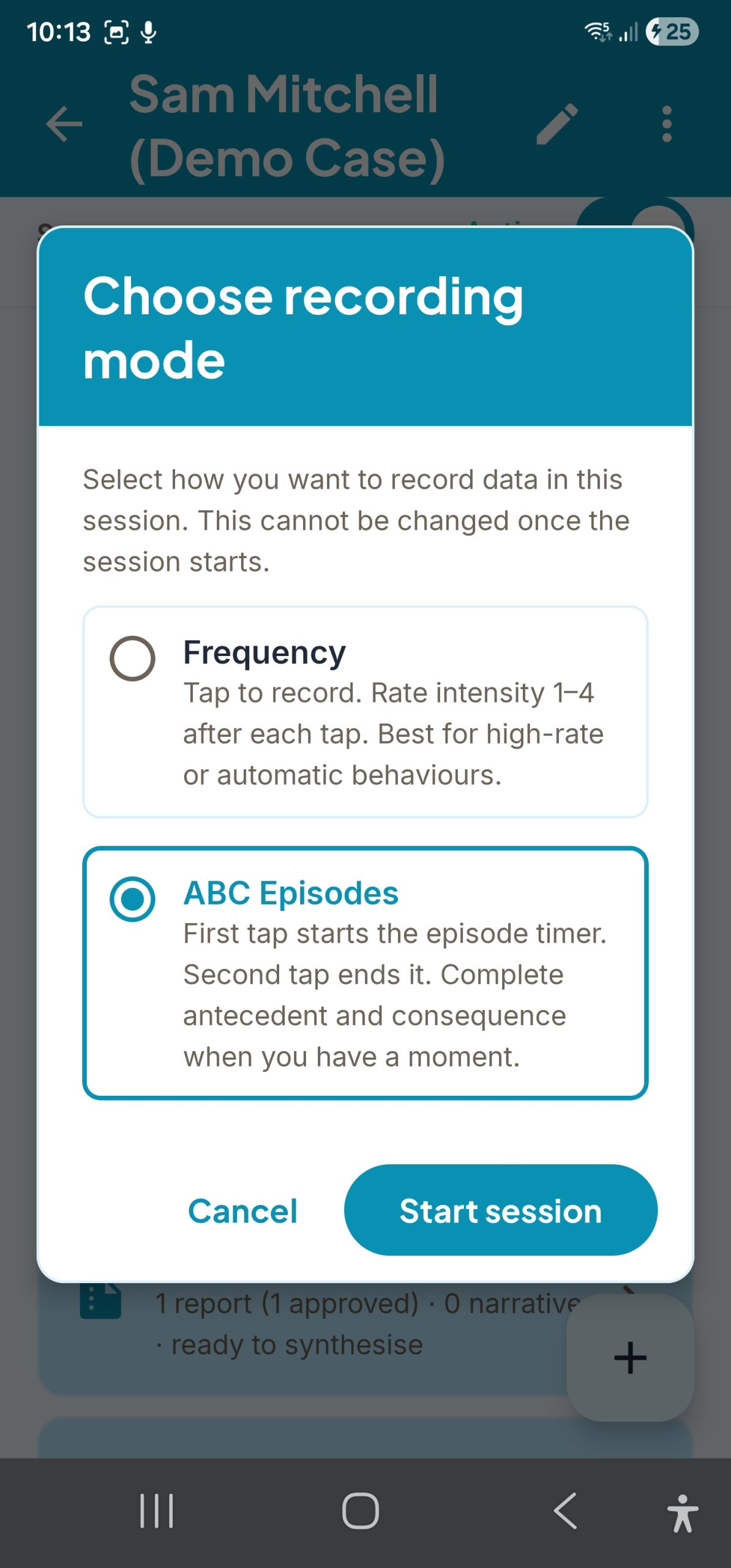 PBSTrack — choose recording mode (Frequency or ABC Episodes)
