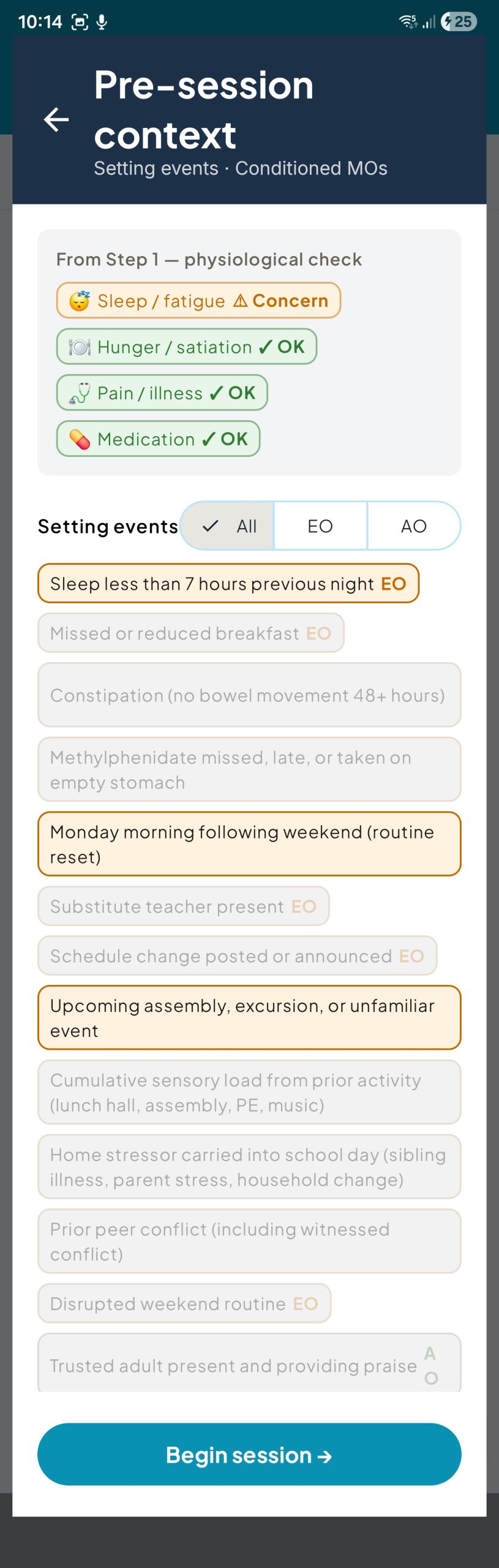 PBSTrack — setting events analysis