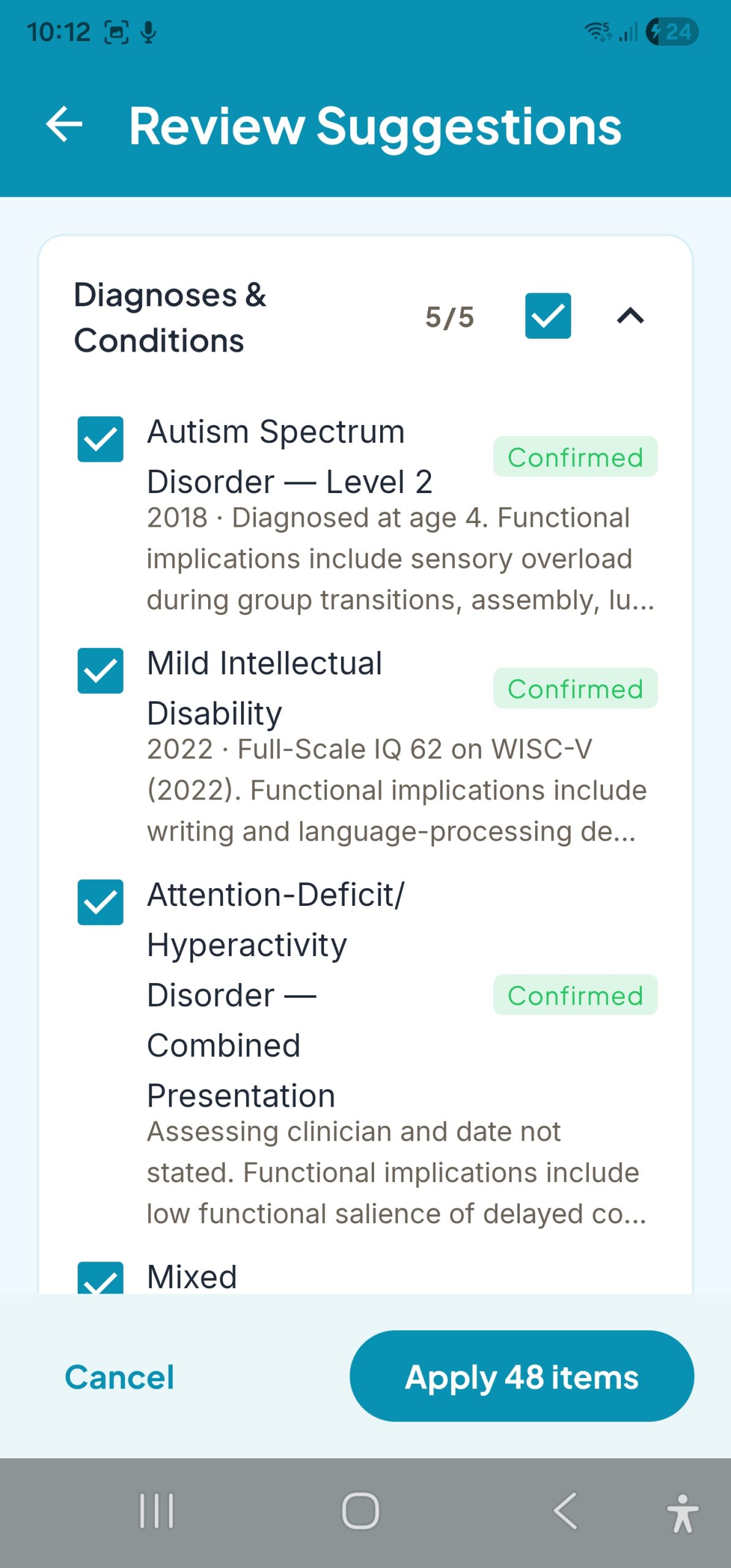 PBSTrack — review extracted diagnoses